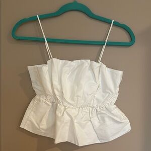 NWOT Zara White Sleeveless Bustier Peplum Camisole XS
